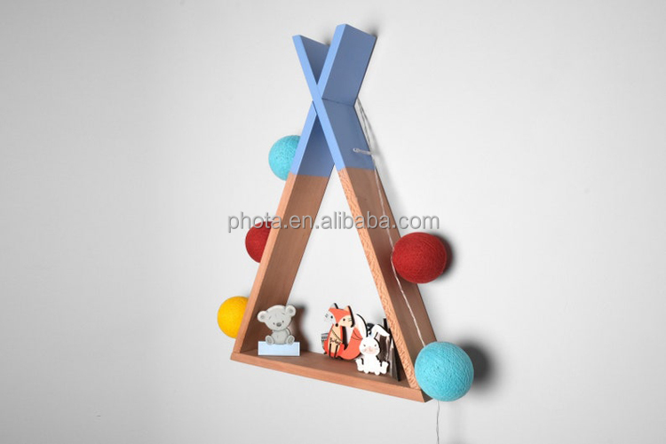 New Triangle Wall Frame Shelf Display Rack Decorate Living Room Bedroom Children Room Crafts Storage Rack