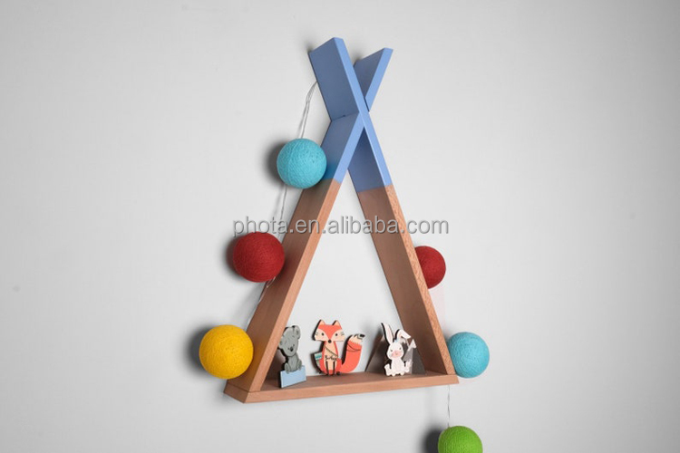 New Triangle Wall Frame Shelf Display Rack Decorate Living Room Bedroom Children Room Crafts Storage Rack