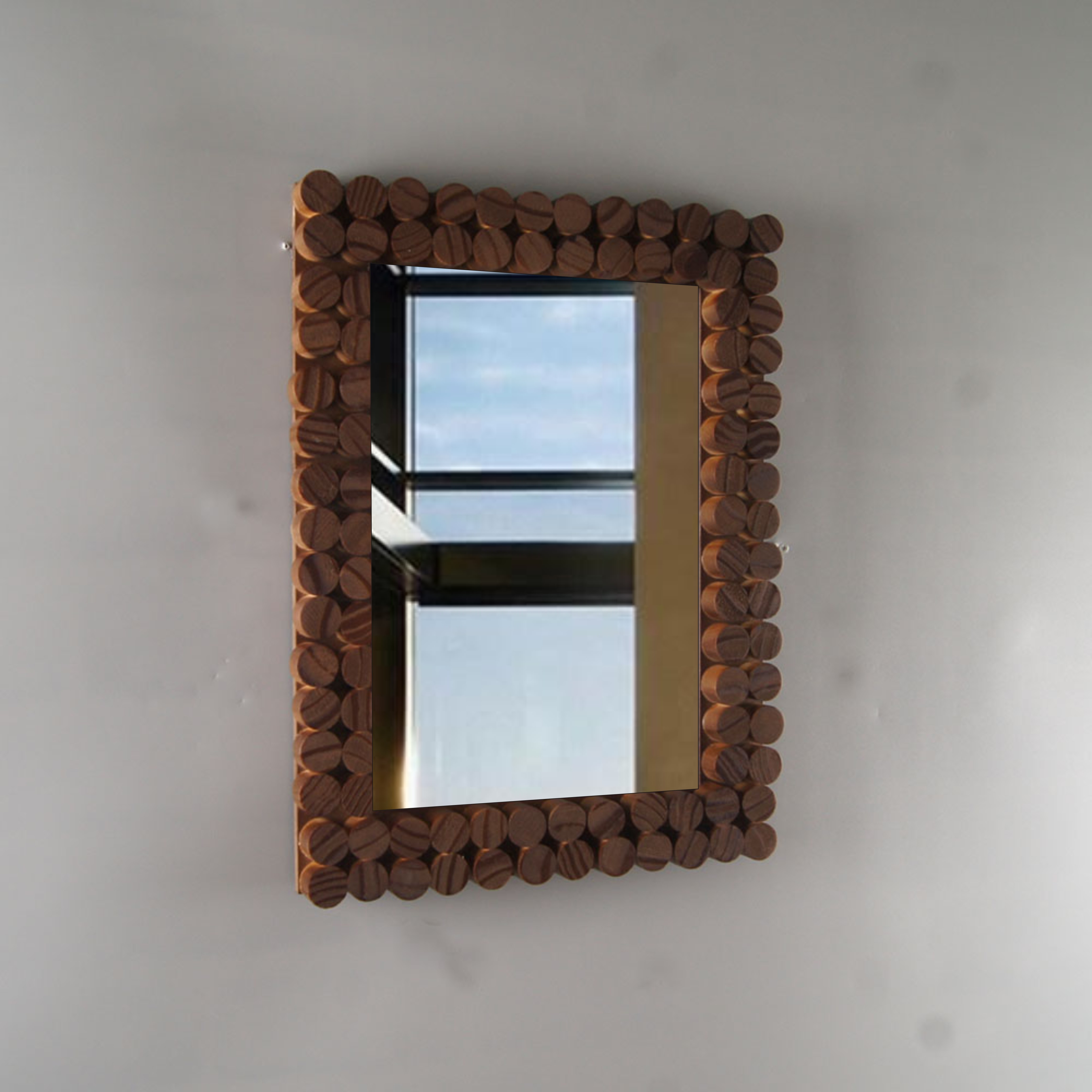 Wood Frame Accent Mirror, Rustic Farmhouse Style Decorative Wall Mirror