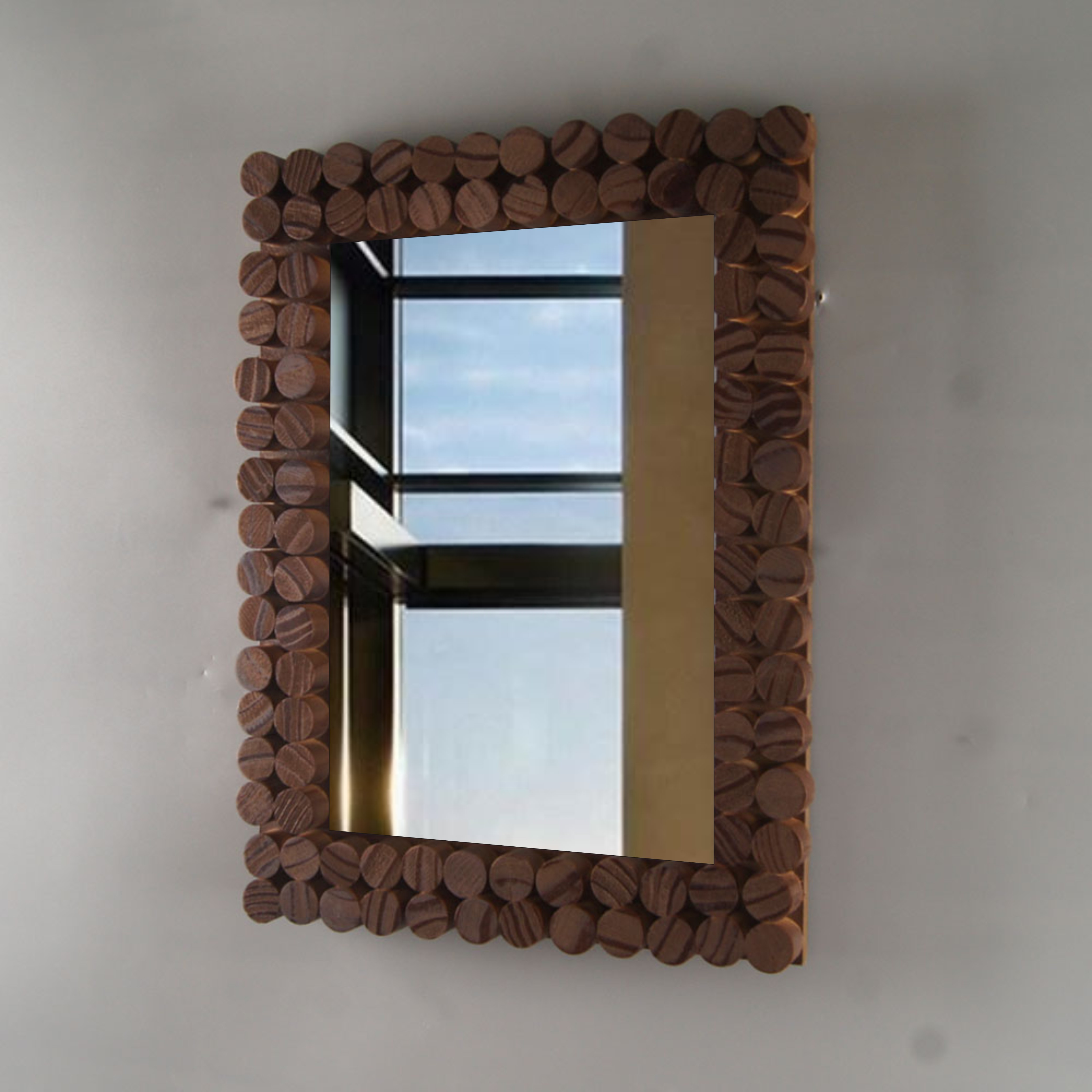 Wood Frame Accent Mirror, Rustic Farmhouse Style Decorative Wall Mirror