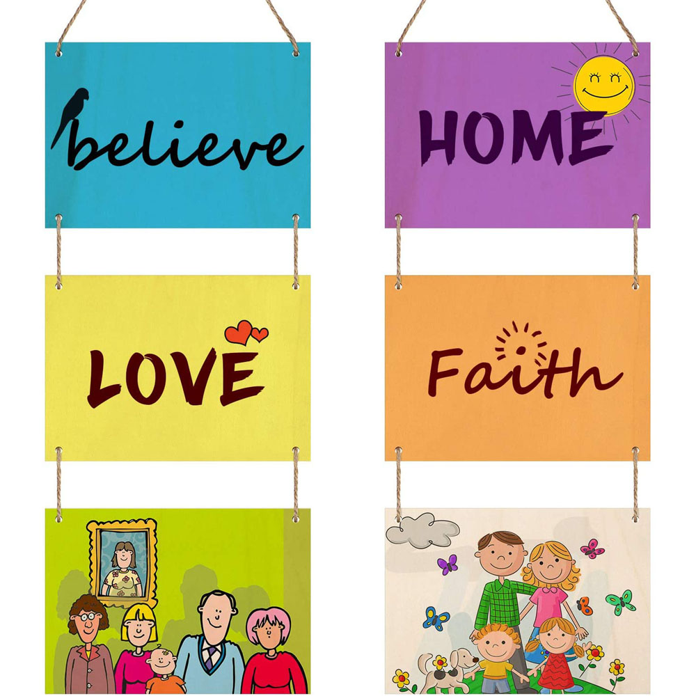 Phota Blank Hanging Decorative Wood Sign Plaque Wooden Slices Banners with Ropes for Home Decor