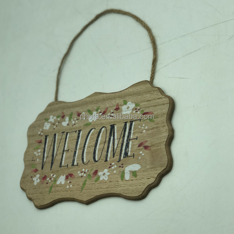 Phota Welcome Sign Front Door Decoration, Rustic Round Wood Wreaths Wall Hanging Outdoor, Farmhouse, Porch, Living Room
