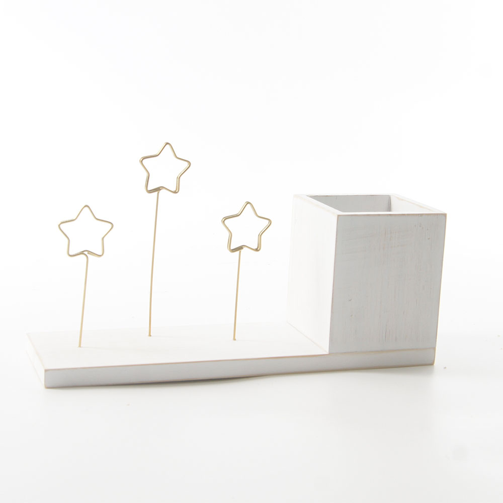Tabletop Photo Clips Wood Block