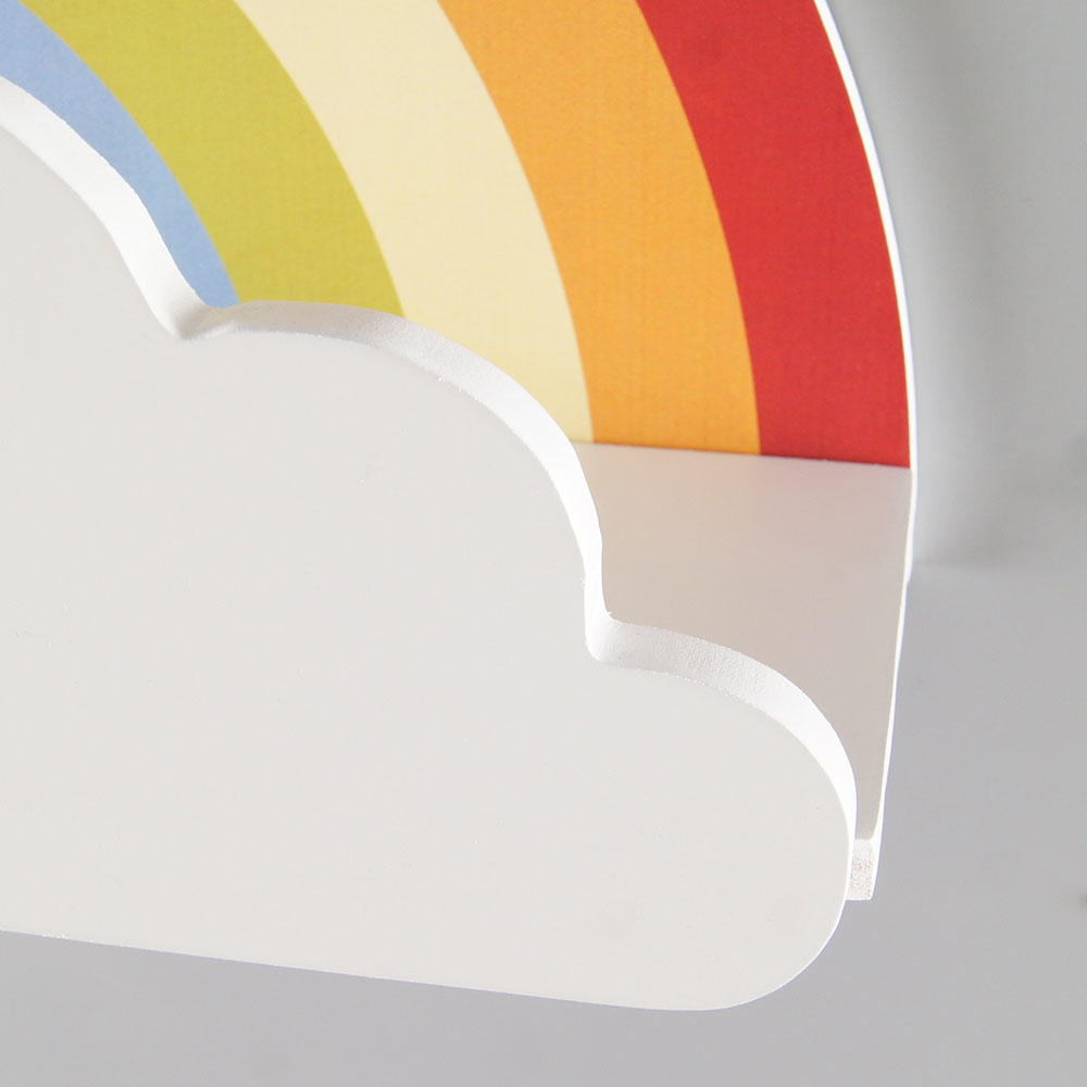 Rainbow Wooden Cloud Shelf Design Shelving Baby Bedroom Decor