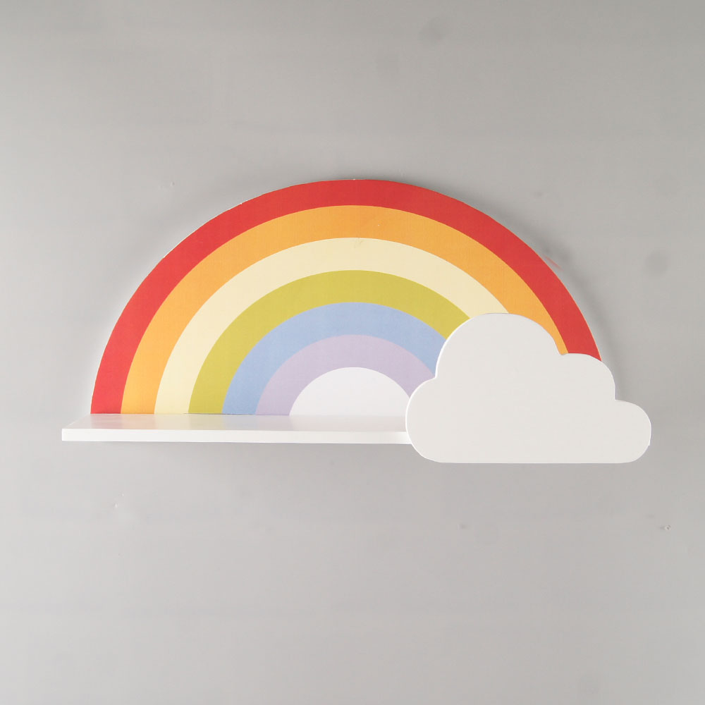 Rainbow Wooden Cloud Shelf Design Shelving Baby Bedroom Decor