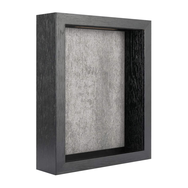PHOTA Black MDF and Shatter Resistant Glass Shadow Box Frame for Wall and Tabletop