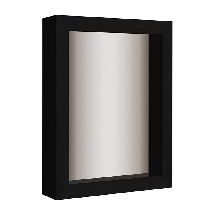 PHOTA Black MDF and Shatter Resistant Glass Shadow Box Frame for Wall and Tabletop