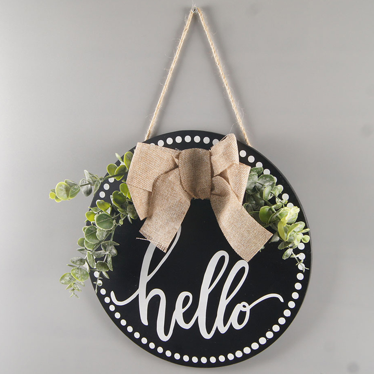 Welcome Sign Welcome Front Door Round Wood Sign Hanging Welcome Sign for Farmhouse