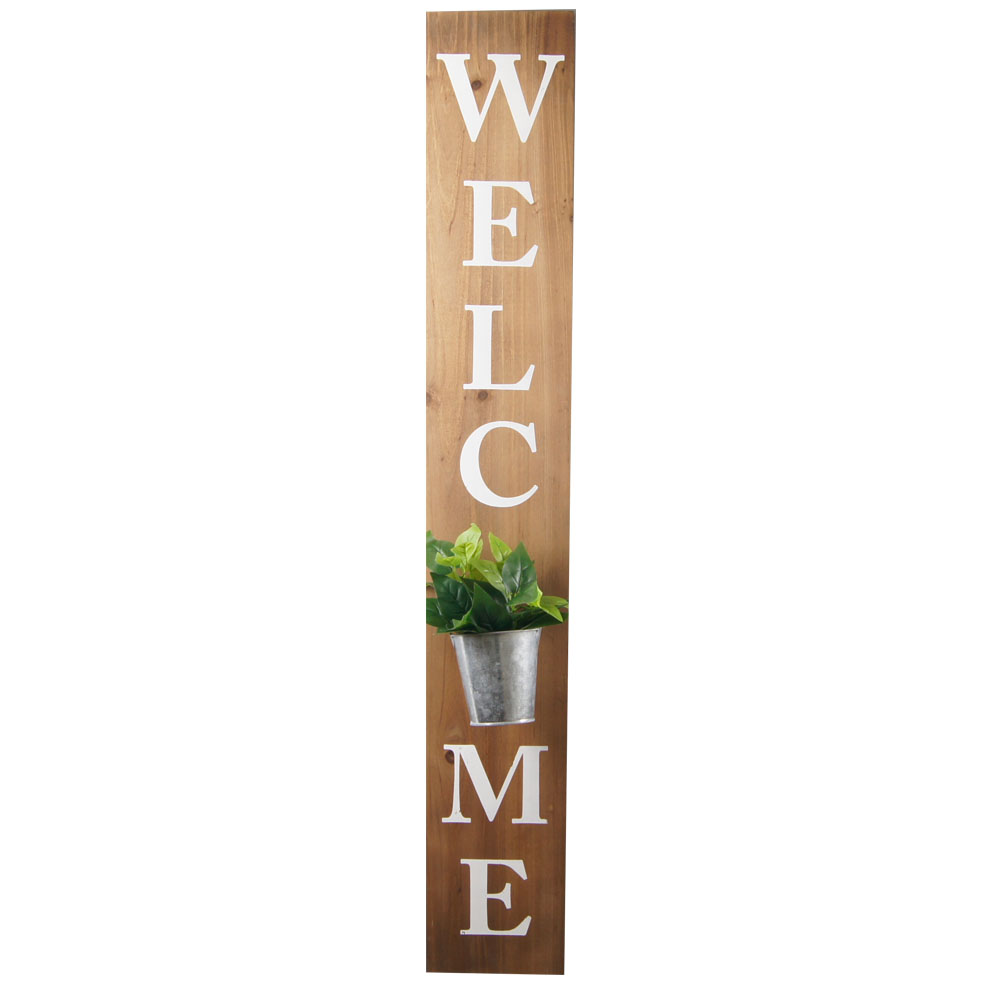 Tall Outdoor Welcome Sign for Front Porch Wood