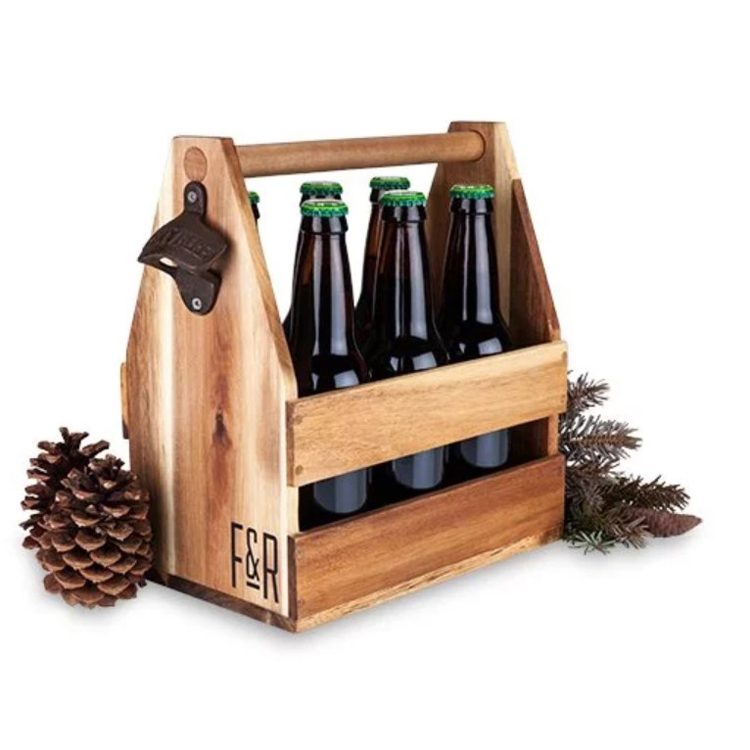 Rustic Wood Wine Bottle Rack Beer Bottle Basket For Bar and Kitchen