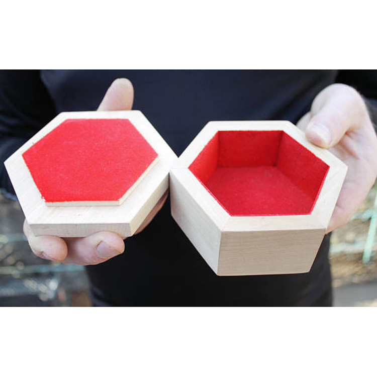 Jewelry Boxes Handmade Hexagonal Unfinished Wooden with Free Customized Logo Customized Designs Wood Safe Packing Accepatble