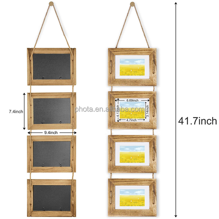 PHOTA 4-Frame Set Hanging Picture Frame Collage Wall Decor 5x7