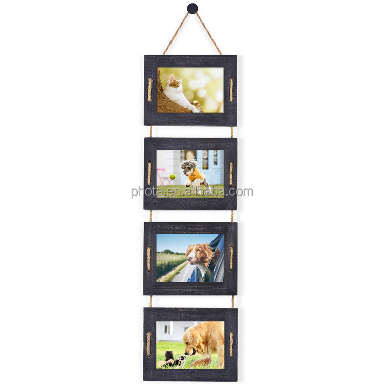 PHOTA 4-Frame Set Hanging Picture Frame Collage Wall Decor 5x7