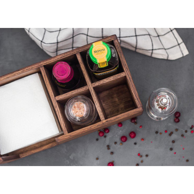 Wholesale wooden kitchen holder box for collect the spice bottle