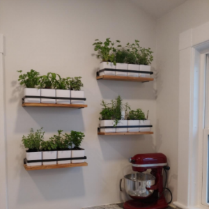 Rustic Floating Wall Shelves with Rails&towel bar-Decorative Mounted Storage