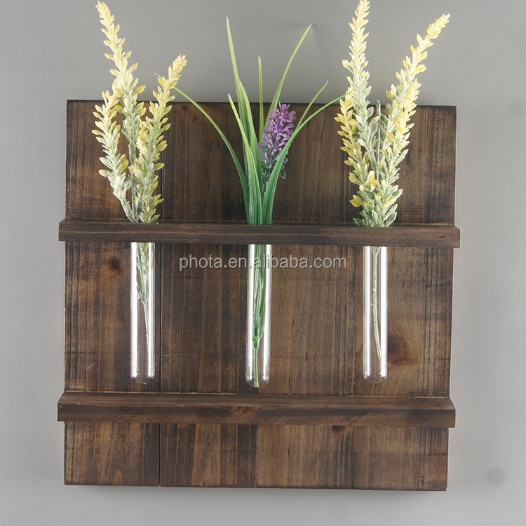 Wall Hanging Glass Planter Propagation Station with 3 Bulb Vase