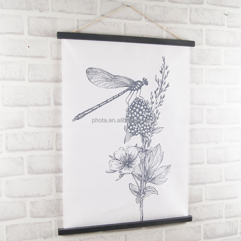 Magnetic Poster Hanger Frame 17x22 17x24 17x31 Light Wood Wooden Magnet Canvas Artwork Print Dowel Poster Hangers Frames