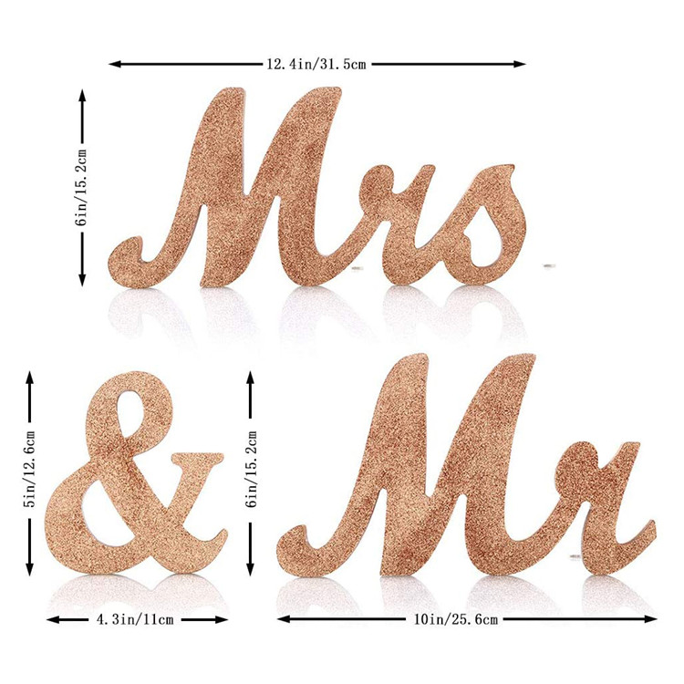 Vintage Style Mr and Mrs Sign Customized Letters Wooden Letters Wedding Sign