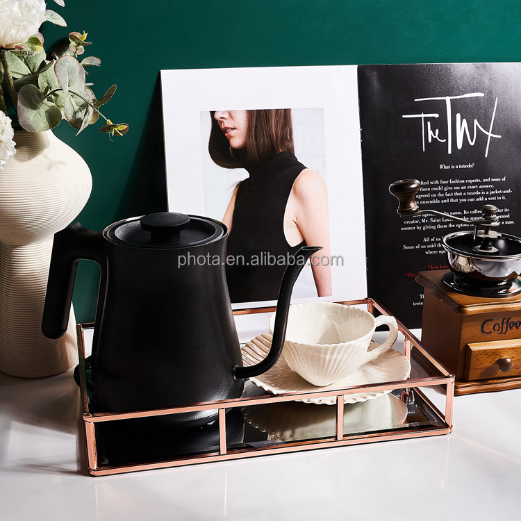 Phota  Gold Mirror Tray Perfume  Vanity  Metal Decorative Tray  Jewelry Perfume Organizer