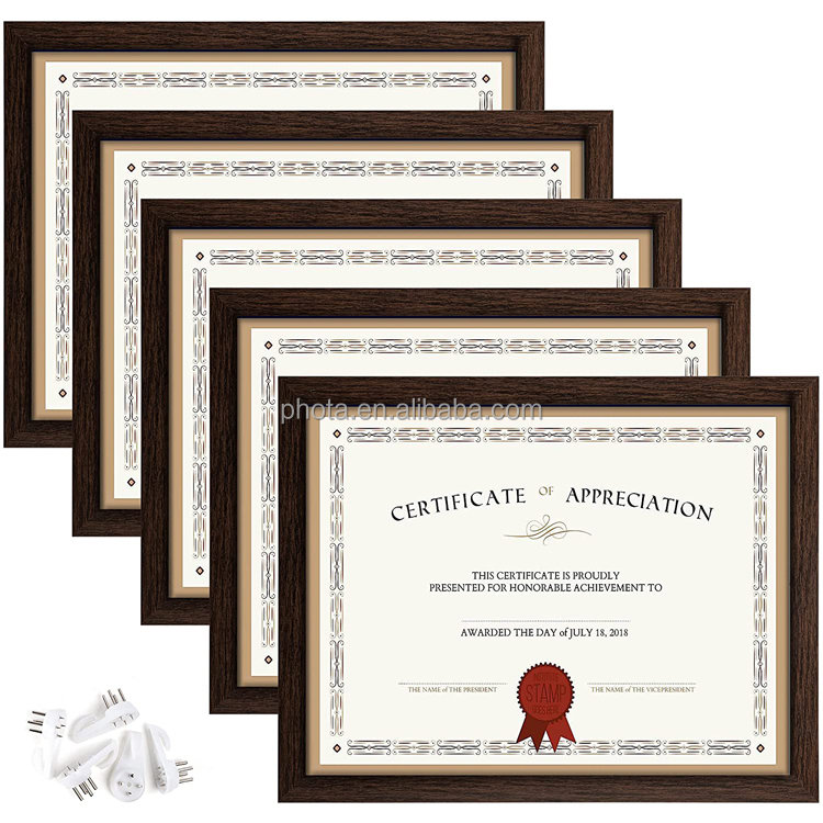 8.5x11 customized diploma frames with High Definition Glass for Wall and Tabletop