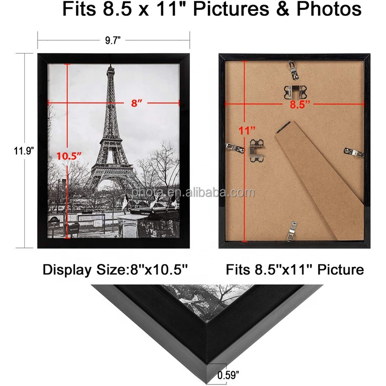 8.5x11 customized diploma frames  with High Definition Glass for Wall and Tabletop