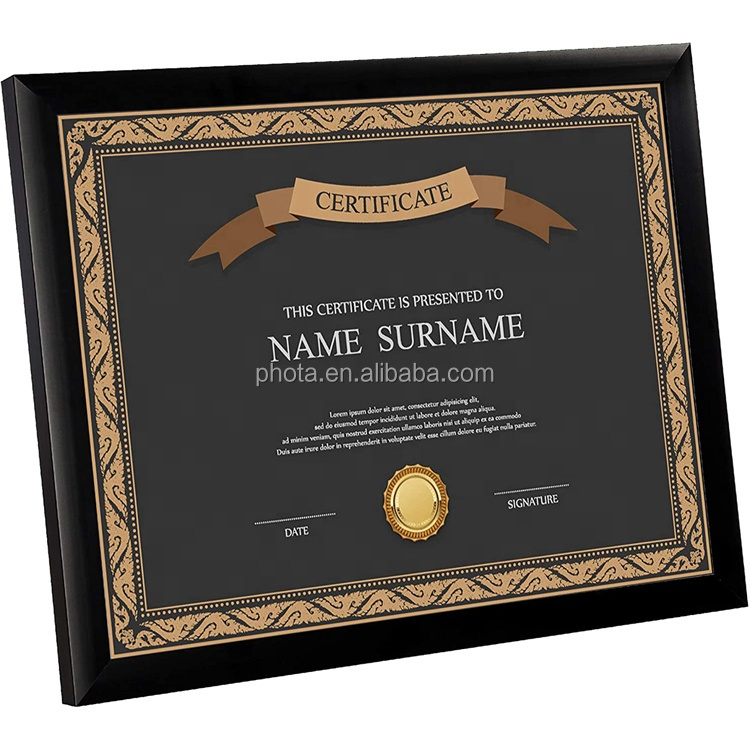 8.5x11 customized diploma frames  with High Definition Glass for Wall and Tabletop