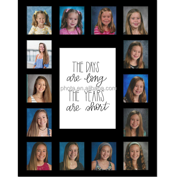 School Days Picture Mat with Multiple Openings School Years Photo Collage 1 Pre-School & Kindergarten to 12th Grade