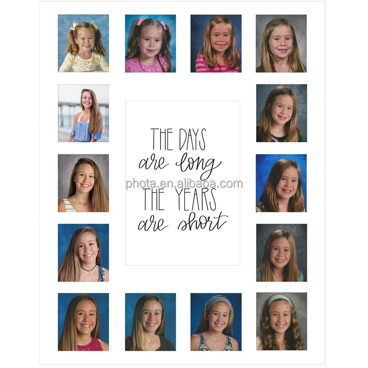 School Days Picture Mat with Multiple Openings School Years Photo Collage  1 Pre-School & Kindergarten to 12th Grade