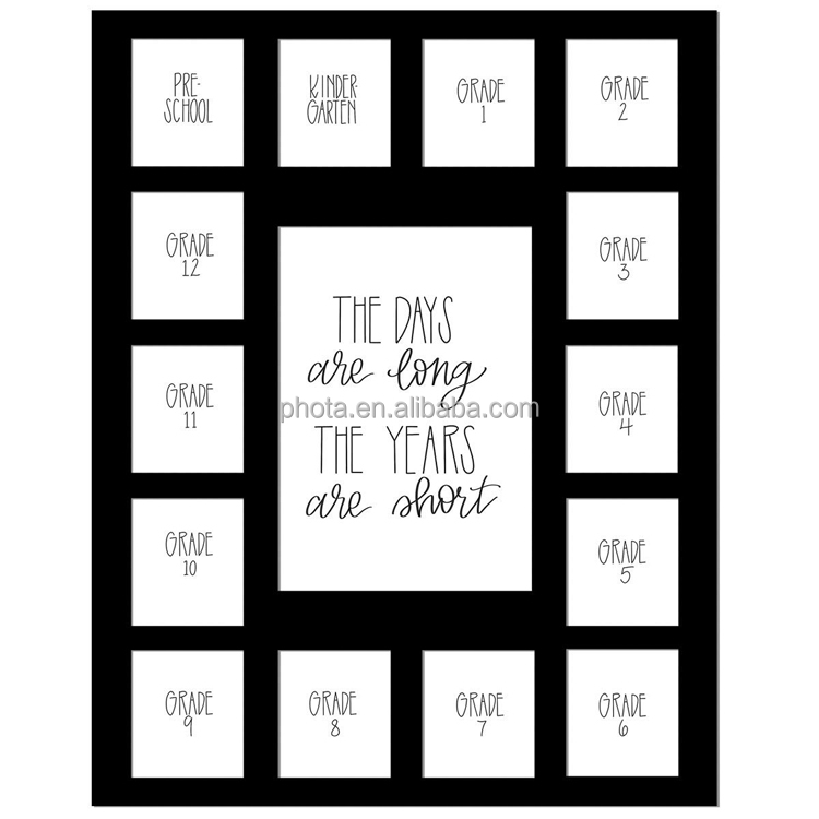 School Days Picture Mat with Multiple Openings School Years Photo Collage 1 Pre-School & Kindergarten to 12th Grade