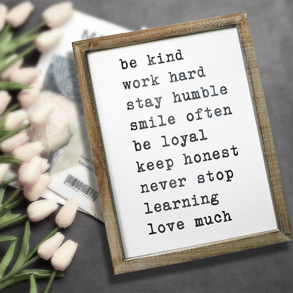 12 x 16 inches Rustic Wood Framed Modern Farmhouse HOME Wall Decor Sign