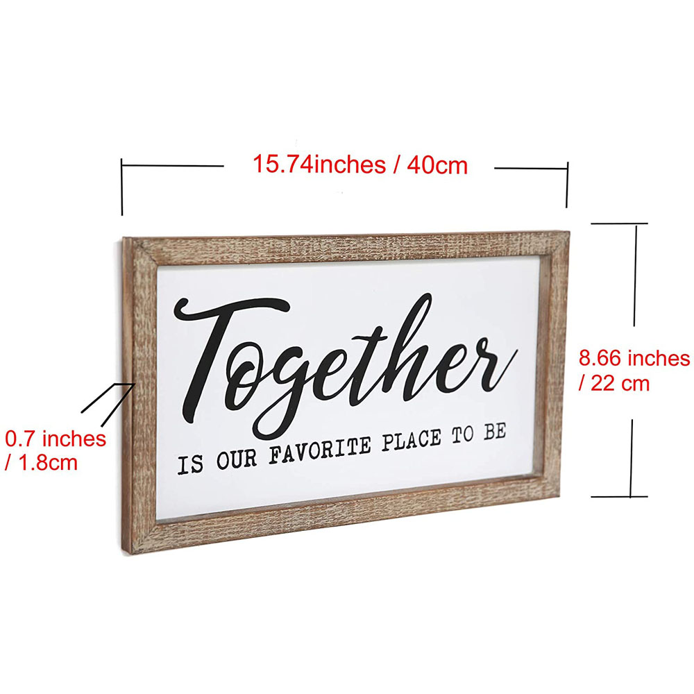 12 x 16 inches Rustic Wood Framed Modern Farmhouse HOME Wall Decor Sign