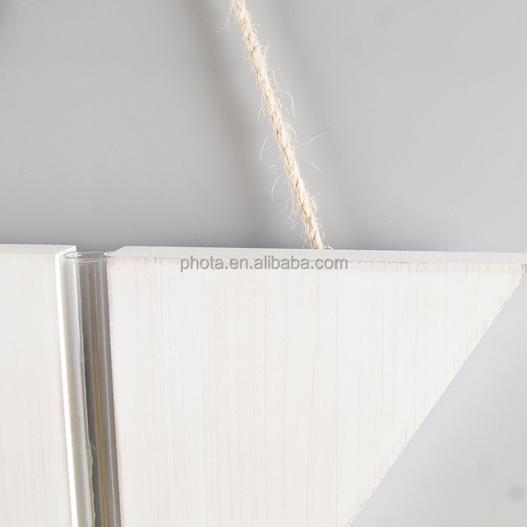 Wooden Wall Hanging Indoor Glass Planter - Propagation Vase -  with Visibility for observing Growth