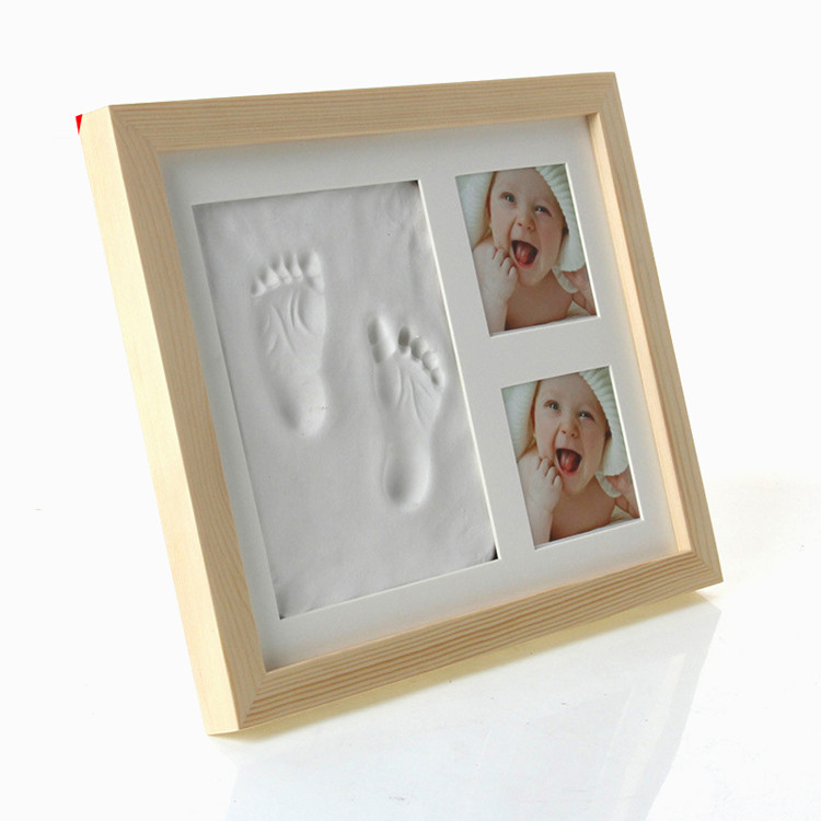 Customized Color Baby First Year Photo Frame 28x23cm Baby Footprint Frame Kit Customized Logo Safety Packing MDF 100% Guaranteed