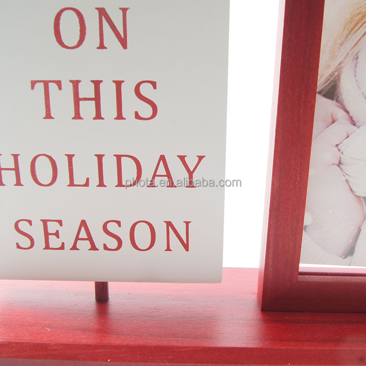 christmas picture frame BEST WISHES Wood Picture Frame