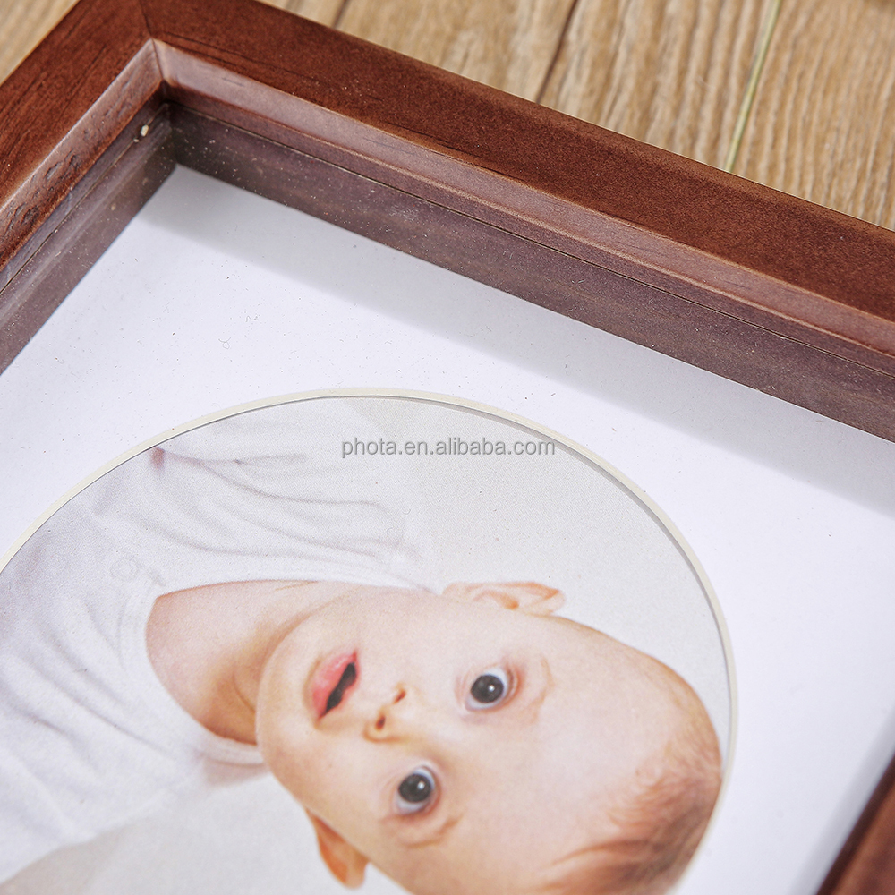 PHOTA   3d shadow box picture frame wood with soft linen back composite wood with polished glass for wall and desktop