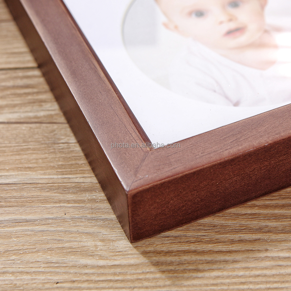 PHOTA   3d shadow box picture frame wood with soft linen back composite wood with polished glass for wall and desktop