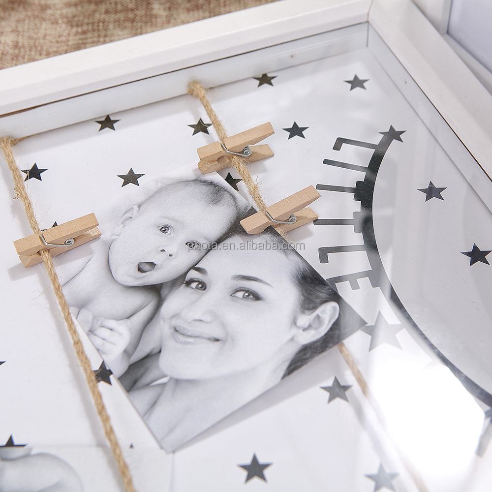 PHOTA   3d shadow box picture frame wood with soft linen back composite wood with polished glass for wall and desktop