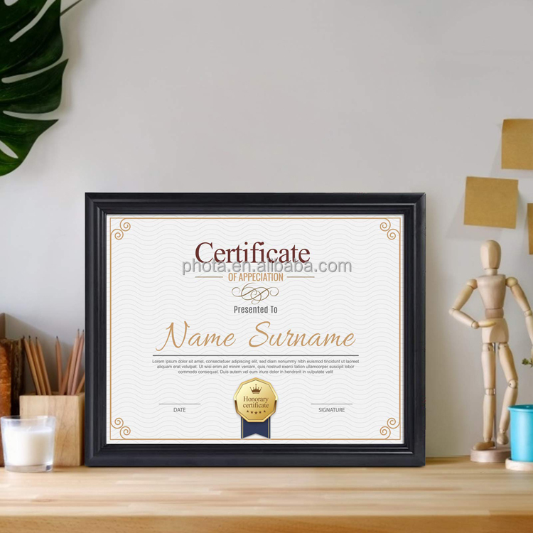 8.5x11 Black Picture Frame Certificate Document Frames Definition Glass Diploma Frames Wall Tabletop Display