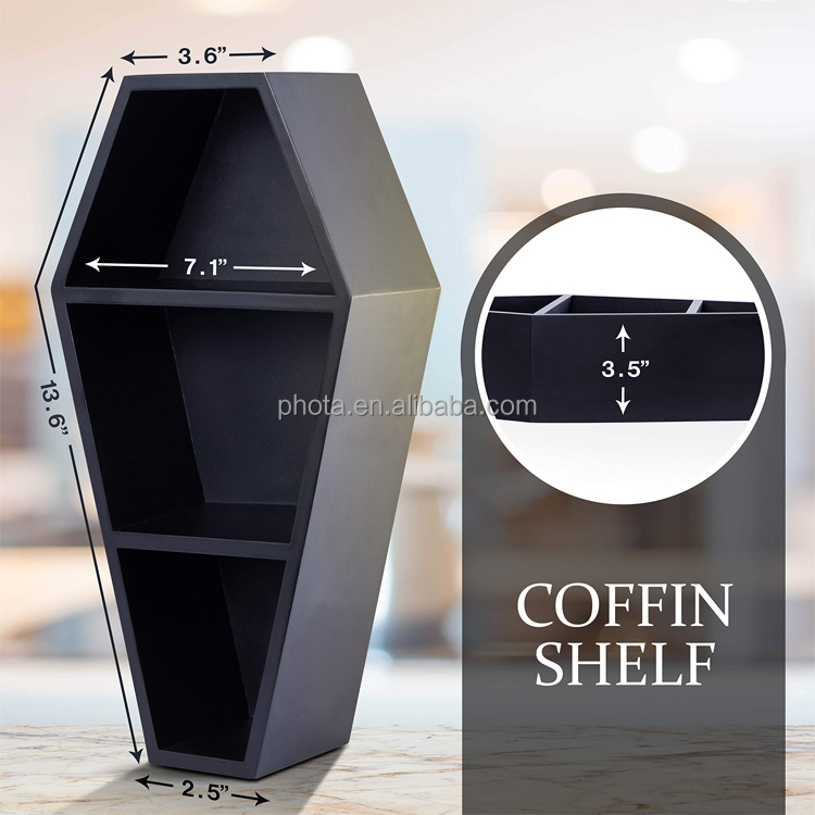 Coffin Shelf  Gothic Decor for The Home  Floating Wooden Shelf for Wall or Table Top