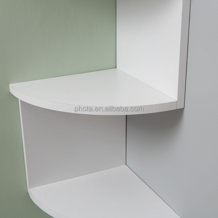 Phota 5 Tier Wall Mount Corner Shelves White Living Room Furniture Modern Accepatble