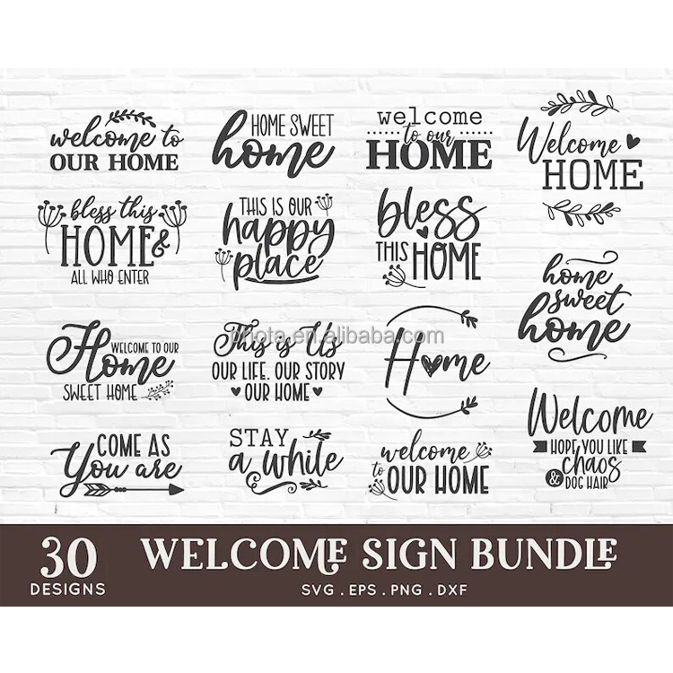 Round Wood Farmhouse Welcome Sign Front Door