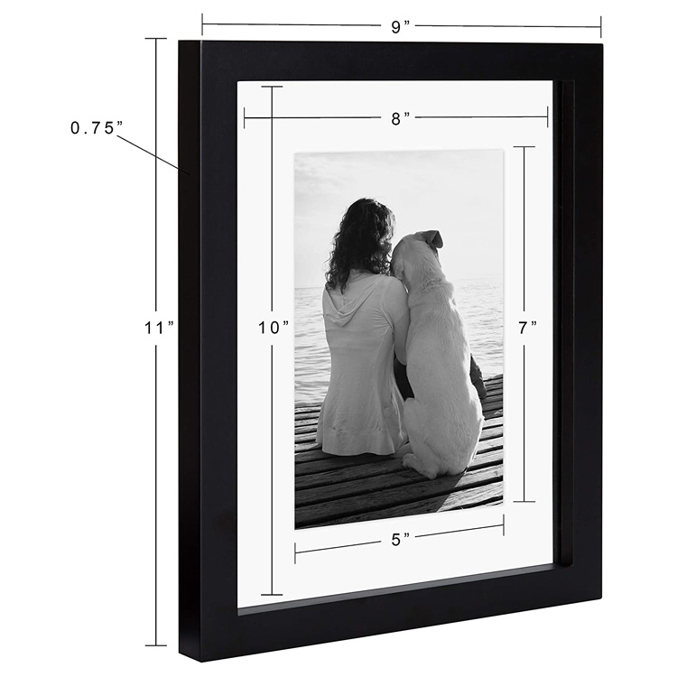 PHOTA New Design Set of 4 Black 8x10 inch Clear Glass Photo Frame