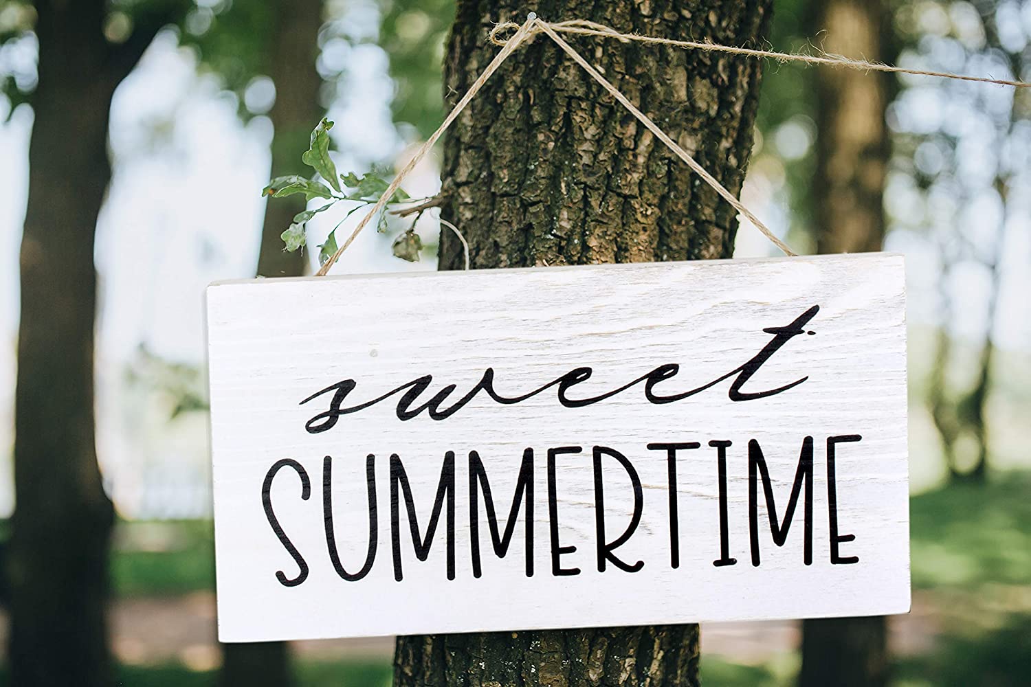 Sweet Summertime Wood Sign, Summer Rustic Distressed White Wooden Plaque