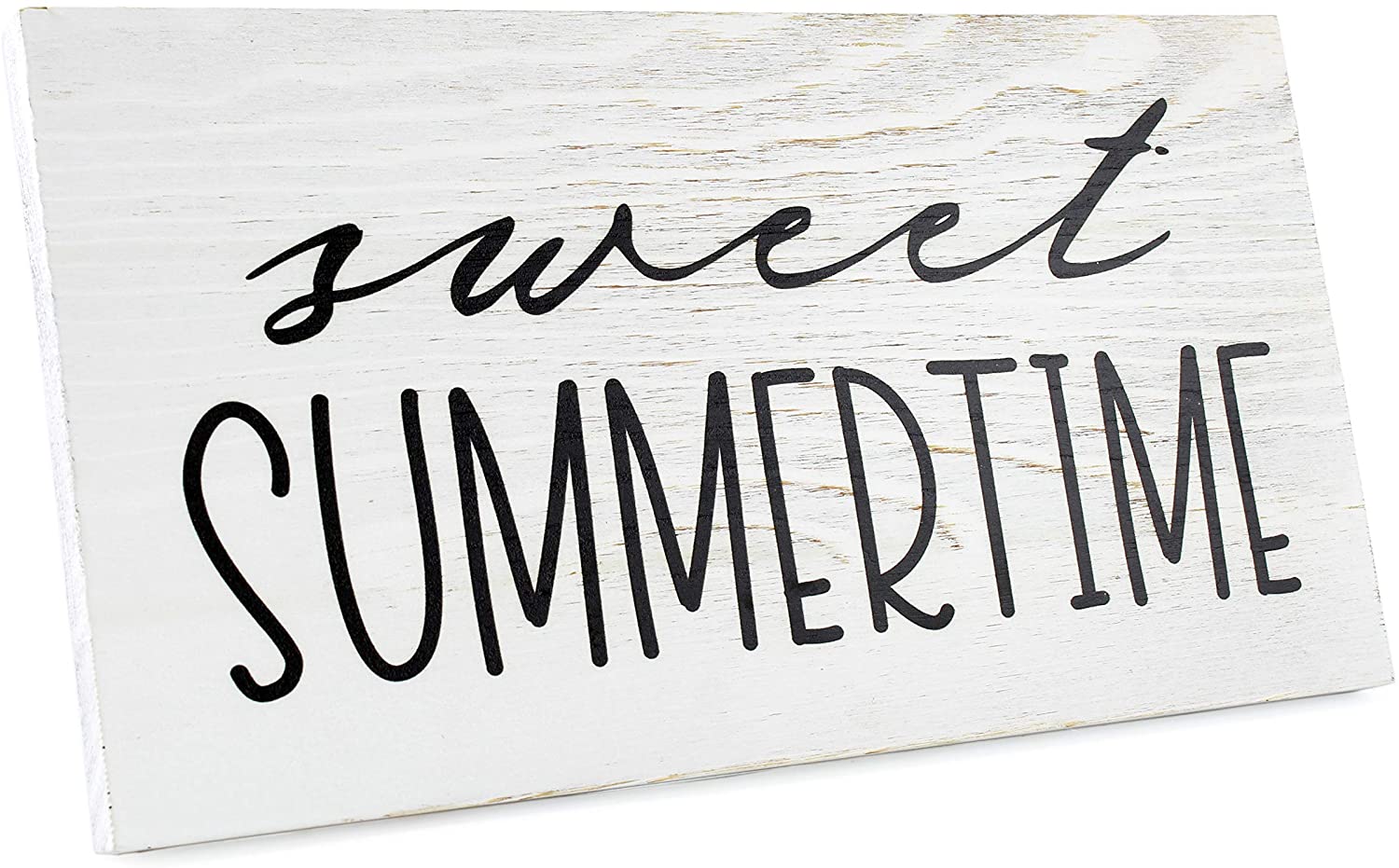 Sweet Summertime Wood Sign, Summer Rustic Distressed White Wooden Plaque