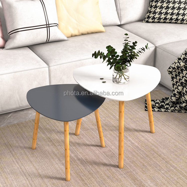 Nesting Table for Living Room Side Table for Bedroom Triangle Modern Coffee Table