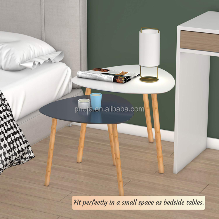 Nesting Table for Living Room Side Table for Bedroom Triangle Modern Coffee Table