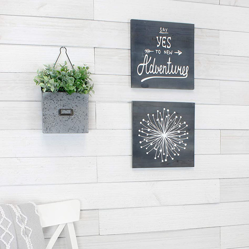 12x12 Inch Gray Washed Fir Wooden Sign for DIY Crafts