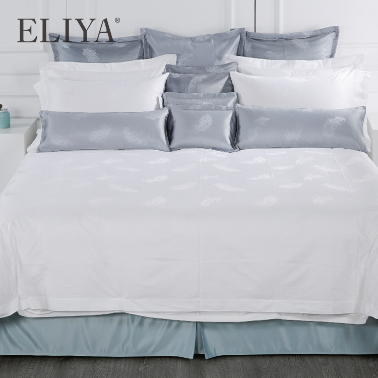 Luxury 5 Star Queen King Plain White Hilton Hotel Bedding Set Egyptian ...