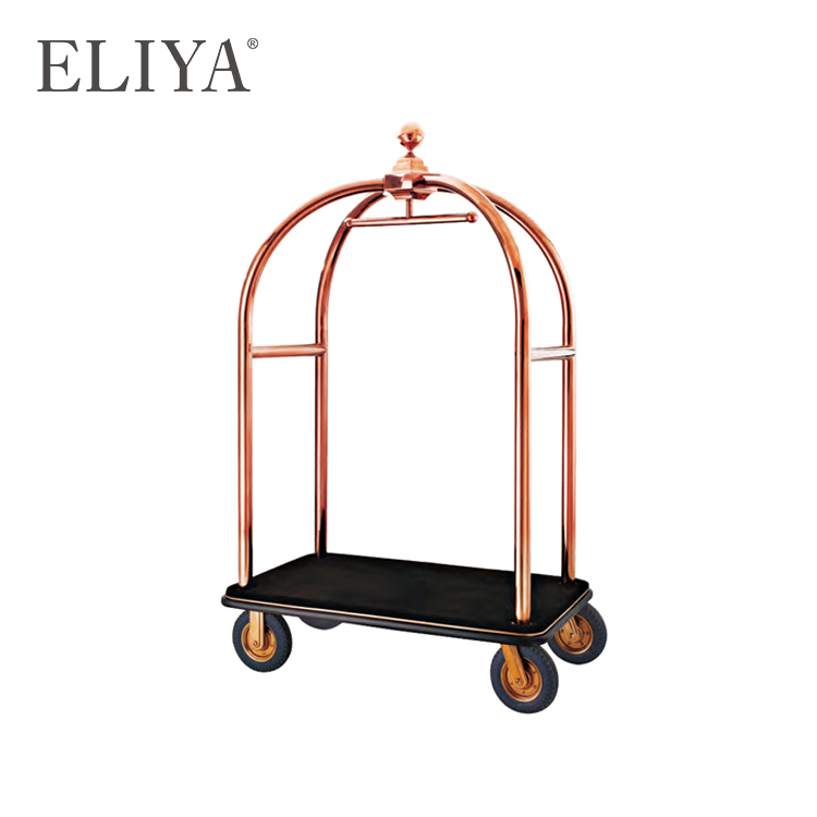 Stainless Steel Hotel Iron Serving Hanger Luggage Cart Hotel Cart ELIYA