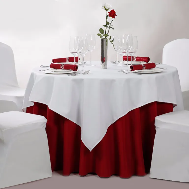 Surmente Mantel redondo de poliéster de 120 pulgadas para bodas banquetes o  restaurantes blanco – Yaxa Store